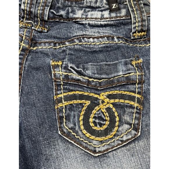Z2 Jeans Size 1 Y2K VTG Capri Stitching Dark Stonewashed Embroidered Pockets - Picture 5 of 10